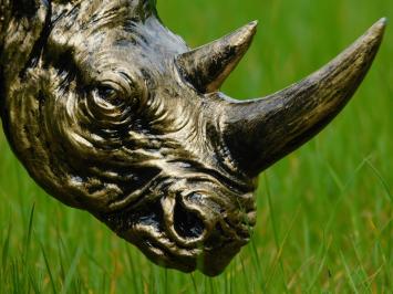 Statue Rhinoceros - Gold Black - Polystone