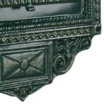 Nostalgischer Briefkasten als Wandbild – Grün – 40 x 35 cm – Aluminium