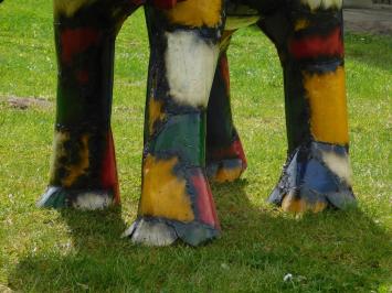 Handgefertigter Elefant mit erhobenem Rüssel – Metall – ca. 175 cm – Afrikanisches Design