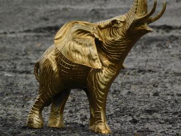 Sculpture elephant - gold - alu