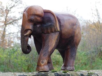 Unikat: Skulptur Elefant - Massiv Teak - Vintage