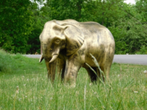 Beeld olifant - goud - polystone