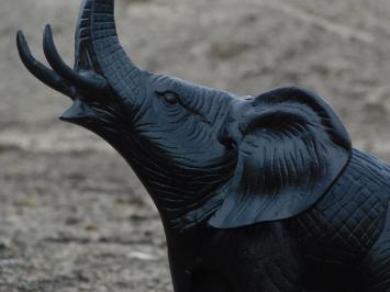 Sculpture elephant - black - alu