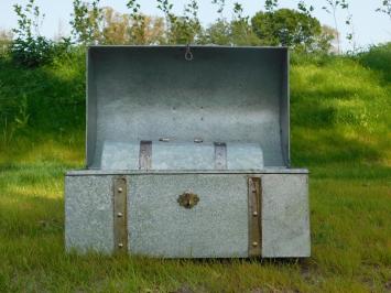 Set of 2 Vintage Storage Chests - Metal - Grey