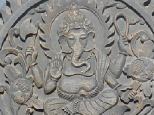 Ornament Ganesha - solid stone - dark grey