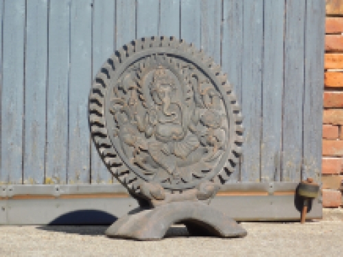 Ornament Ganesha - vol steen - donkergrijs