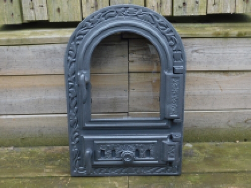 1 oven door for the stove or oven, cast iron + glass + ash shutter