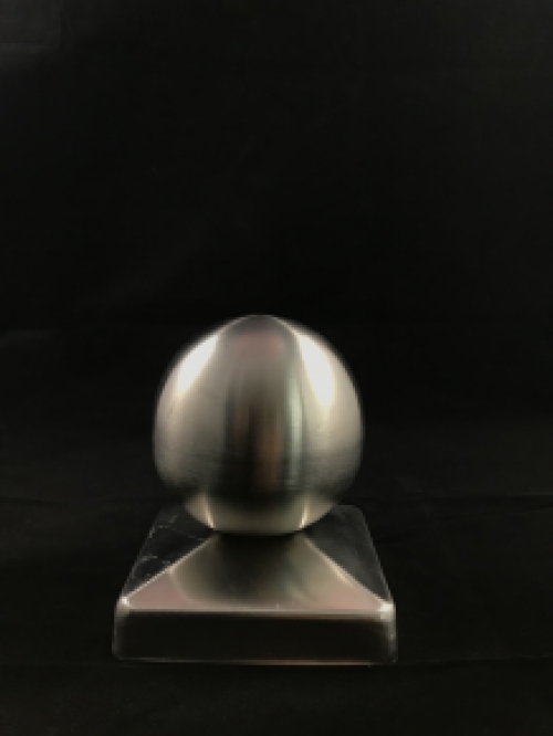 Stangenabdeckung, Edelstahl, mit Kugel, 9,1 cm x 9,1 cm