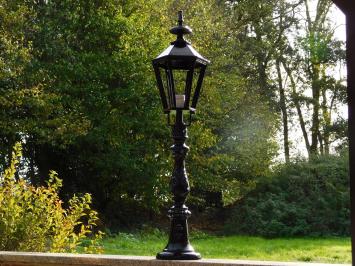 Klassische Stehleuchte für den Außenbereich mit französischer Lilie – 102 cm – Schwarz – Aluminium