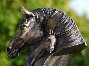 Polystone horse statue - Bronze-coloured