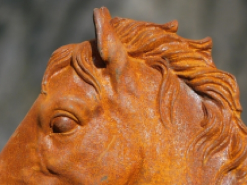 Skulptur Pferdekopf - Gusseisen - Rost Farbe