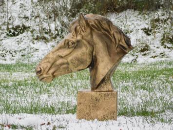 One-off: XL Polystone Horse Head - Gold coloured 