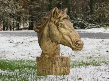 One-off: XL Polystone Horse Head - Gold coloured 