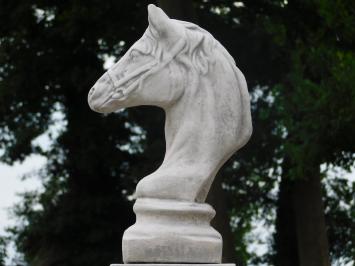 Paardenhoofd op Sokkel - 83 cm - Steen