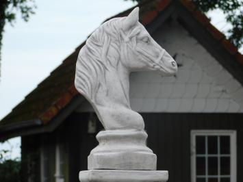 Paardenhoofd op Sokkel - 83 cm - Steen