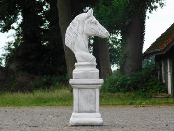 Paardenhoofd op Sokkel - 83 cm - Steen
