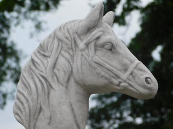 Paardenhoofd op Sokkel - 83 cm - Steen