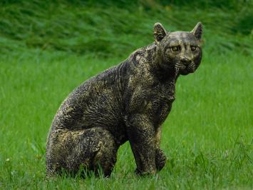 Beeld Panter - Goud met Zwart - Polystone - Luipaard