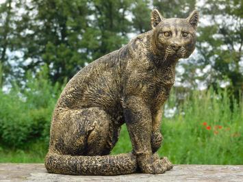 Statue Panther - Gold with Black - Polystone - Leopard