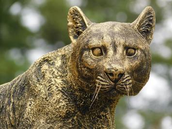 Beeld Panter - Goud met Zwart - Polystone - Luipaard