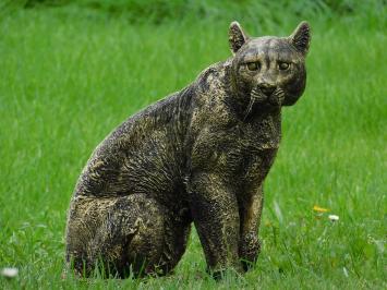 Beeld Panter - Goud met Zwart - Polystone - Luipaard