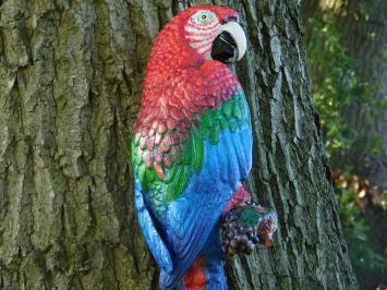 Roter Papagei XL - Gusseisen - Bunte Wanddekoration