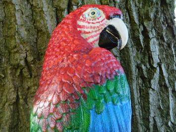 Rode Papegaai XL - Gietijzer - Kleurrijke Wanddecoratie