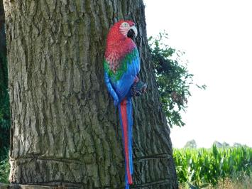 Red Parrot XL - Cast iron - Colourful Wall Decoration