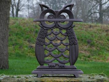 Umbrella stand Owl - Brown - Cast iron 