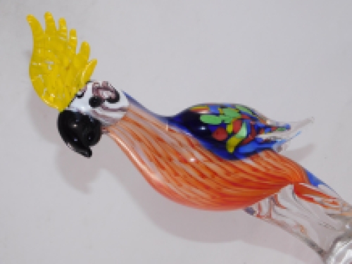 Glass sculpture Parrot in Murano style