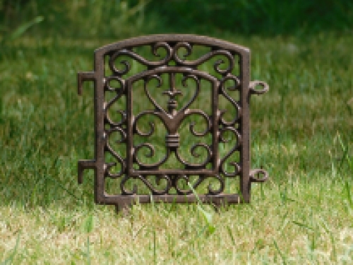 Perk fence cast iron - linkable - dark brown