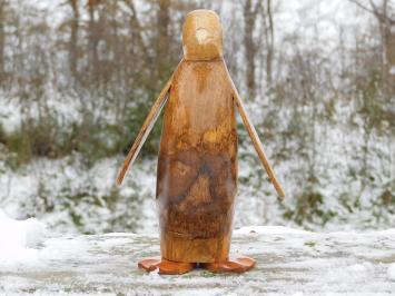 Statue Pinguin - Teakholz - Holzskulptur