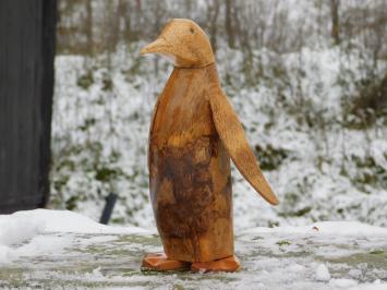 Statue Pinguin - Teakholz - Holzskulptur