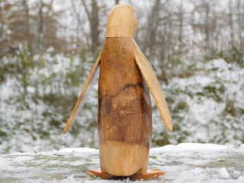 Statue Pinguin - Teakholz - Holzskulptur