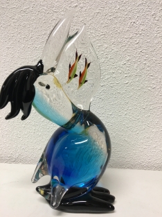 Beautiful glass-blown pelican, full of color.