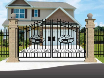 Poort “Alpine Meadow” Country House - 596 cm - Wrought iron - Black