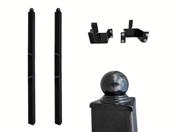 Schmiedeeisernes Tor mit springendem Pferd – 365 cm – Schwarz