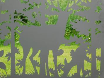 Sichtschutz mit Hirschmotiv - Schwarz - 187 cm hoch - mit Gartenstäben