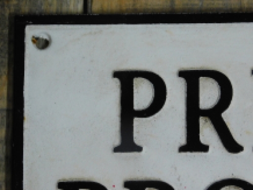 Vintage wandbord - Private Property - gietijzer