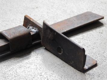 Iron sliding lock M - right - for gates or stable doors - rough, untreated