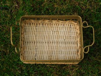 LAST: Vintage Basket of Cane and Iron - Antique Design