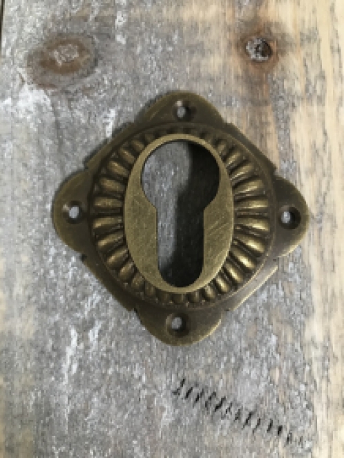 Lock rosette for cylinder lock - PZ - patinated brass