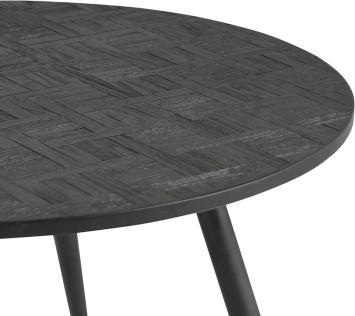 Set of 3 Coffee tables - Teak - Round - Black