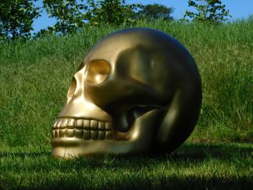 Grote Decoratieve Schedel - 60 x 60 cm - Goudkleurig – Polystone