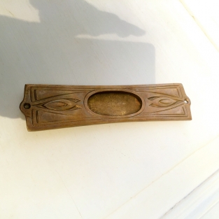 Sliding door handle - Art Nouveau - brass patinated