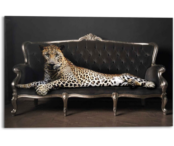 Gemälde Panther auf Bank - 90 x 60 cm
