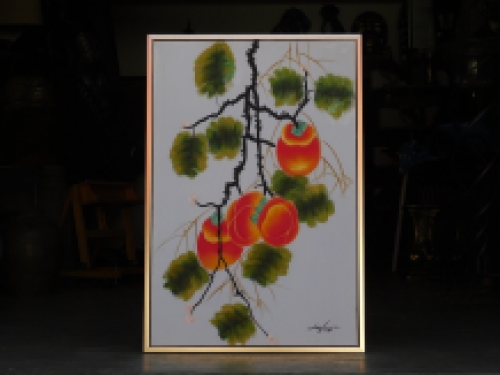 Painting apricot - cluster orange - in frame