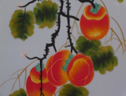 Painting apricot - cluster orange - in frame