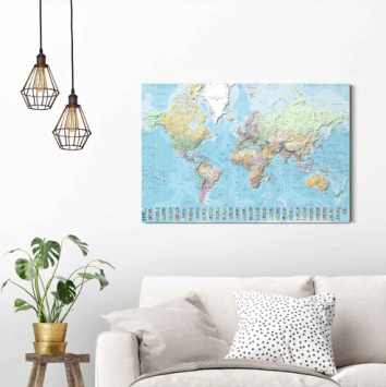 Painting World Map Statistical - 90 x 60 cm