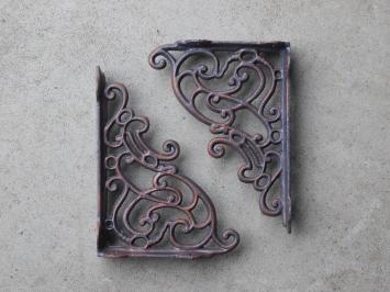 Set of two shelf supports - cast iron - wall decoration